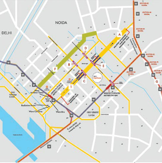Location Map – Wave City Center Sector 32 Noida